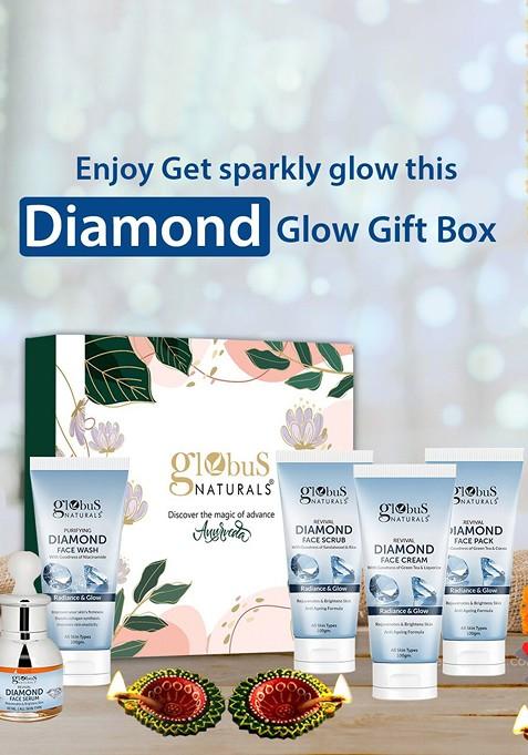 Globus Naturals Revival Diamond Face Wash Cream Scrub Pack Serum Gift Set