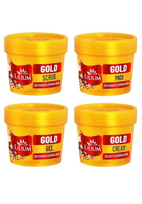 Lilium Gold Scrub Pack Gel Cream Set 100G Each