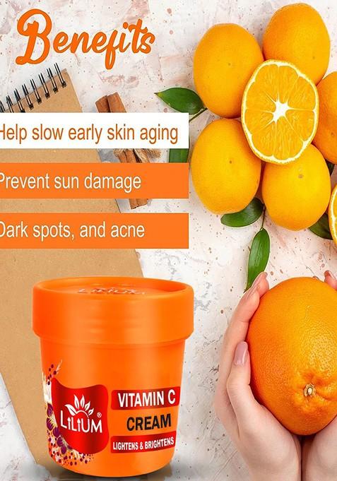 Lilium Vitamin C Facial Scrub Gel Pack Cream Set For Hydration Brightening 100G Each