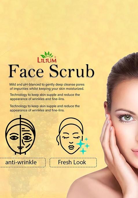 Lilium Vitamin C Facial Scrub Gel Pack Cream Set For Hydration Brightening 100G Each