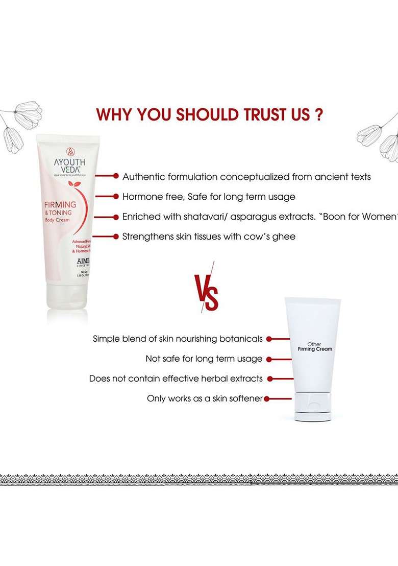 Ayouthveda Women Set Of 2 Firming Toning Body Cream With Ashwagandha Oil 100 G Each - Indya