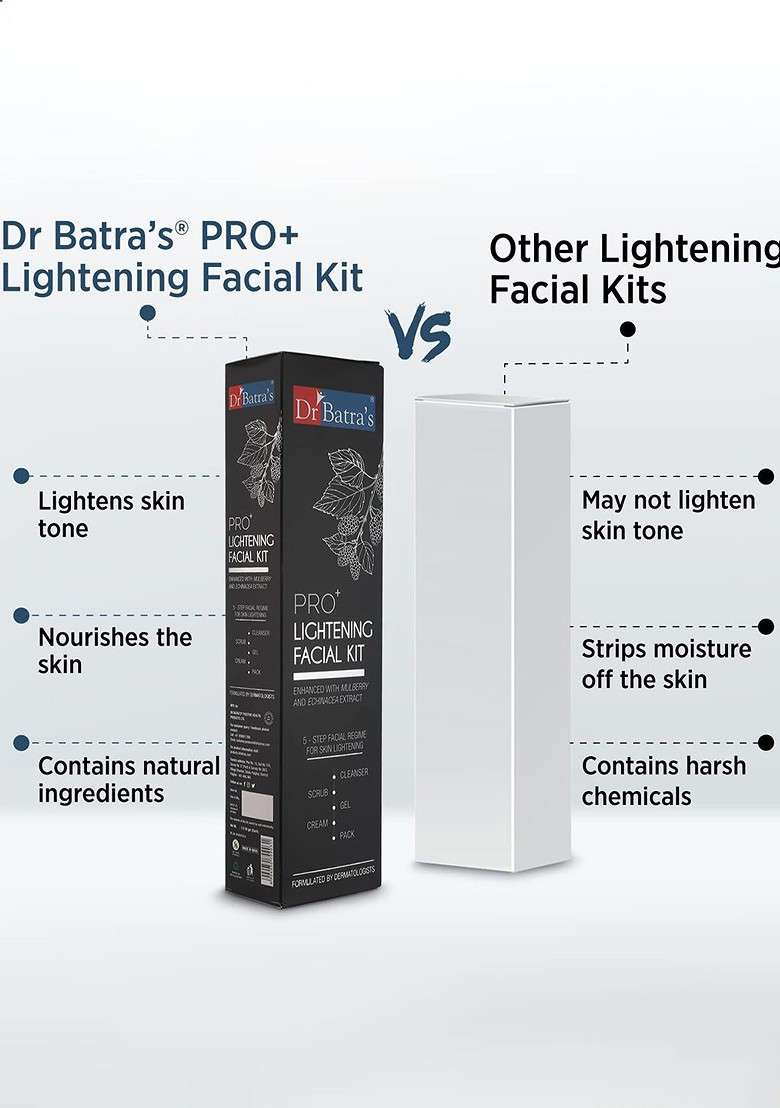 Dr Batras Pro Lightening Facial Kit Enriched With Echinacea Extracts Mulberry 250G - Indya