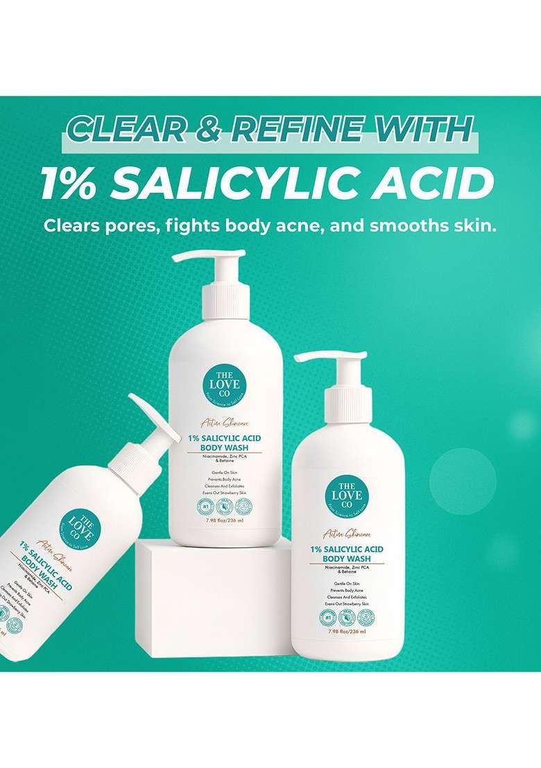 The Love Co 1 Salicylic Acid Body Wash Exfoliating Cleanser 236Ml - Indya