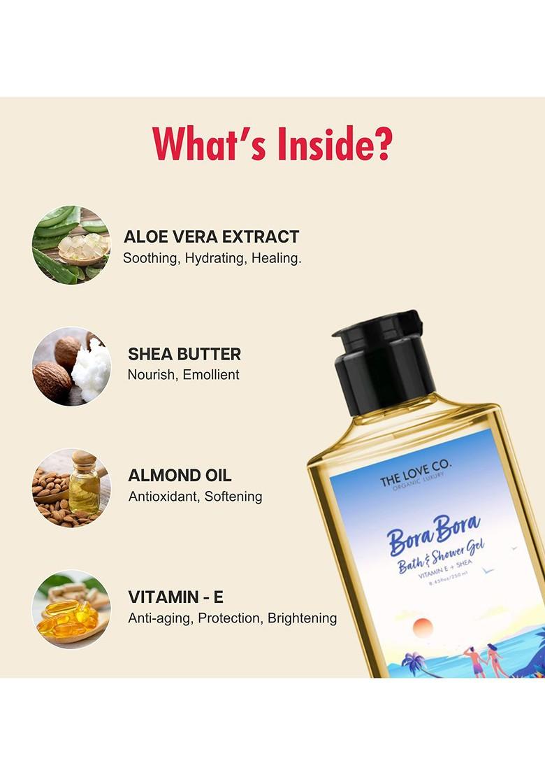 The Love Co Bora Bath Shower Gel With Vitamin E Shea 250Ml