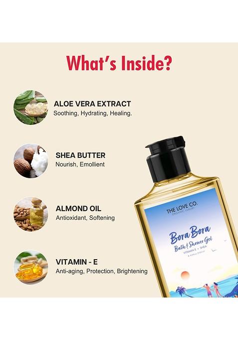 The Love Co Bora Bath Shower Gel With Vitamin E Shea 250Ml