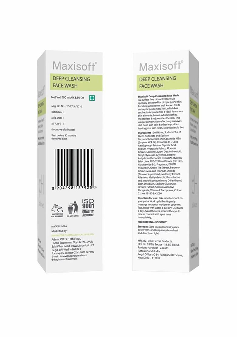 Maxisoft Set Of 3 Deep Cleansing Face Wash 100Ml Each