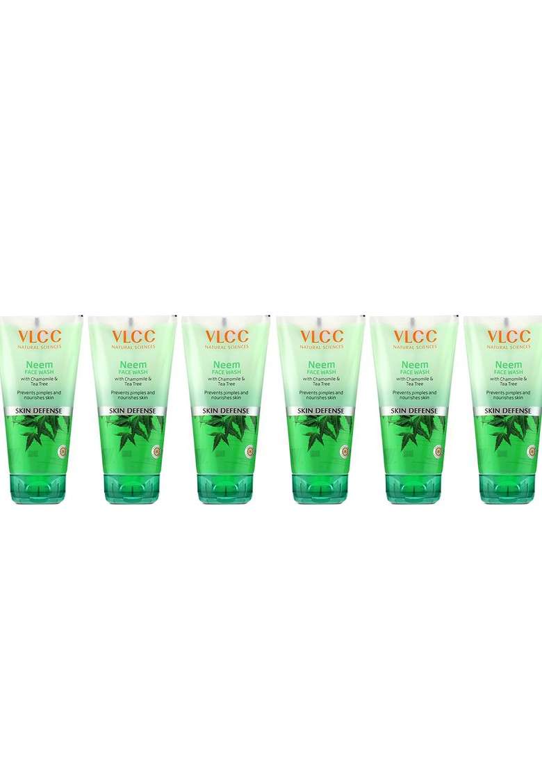 Vlcc Set Of 6 Neem Face Washes With Chamomile Tea Tree Extracts For Acne 150Ml Each - Indya