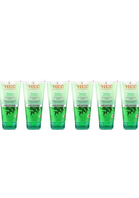 Vlcc Set Of 6 Neem Face Washes With Chamomile Tea Tree Extracts For Acne 150Ml Each