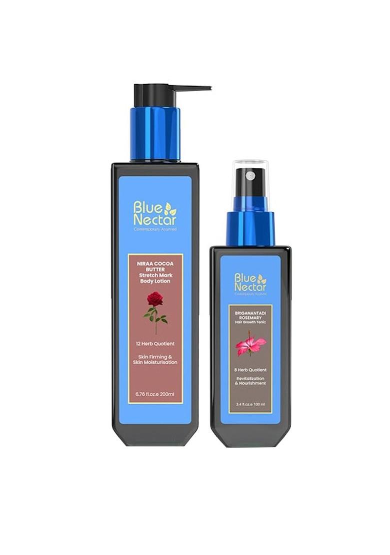 Blue Nectar Ayurvedic Hair Growth Serum With Oil Stretch Mark Cream Shea Butter
