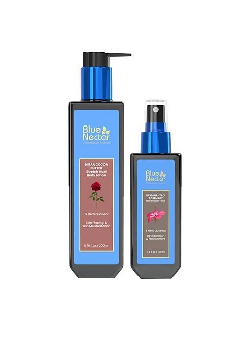 Blue Nectar Ayurvedic Hair Growth Serum With Oil Stretch Mark Cream Shea Butter