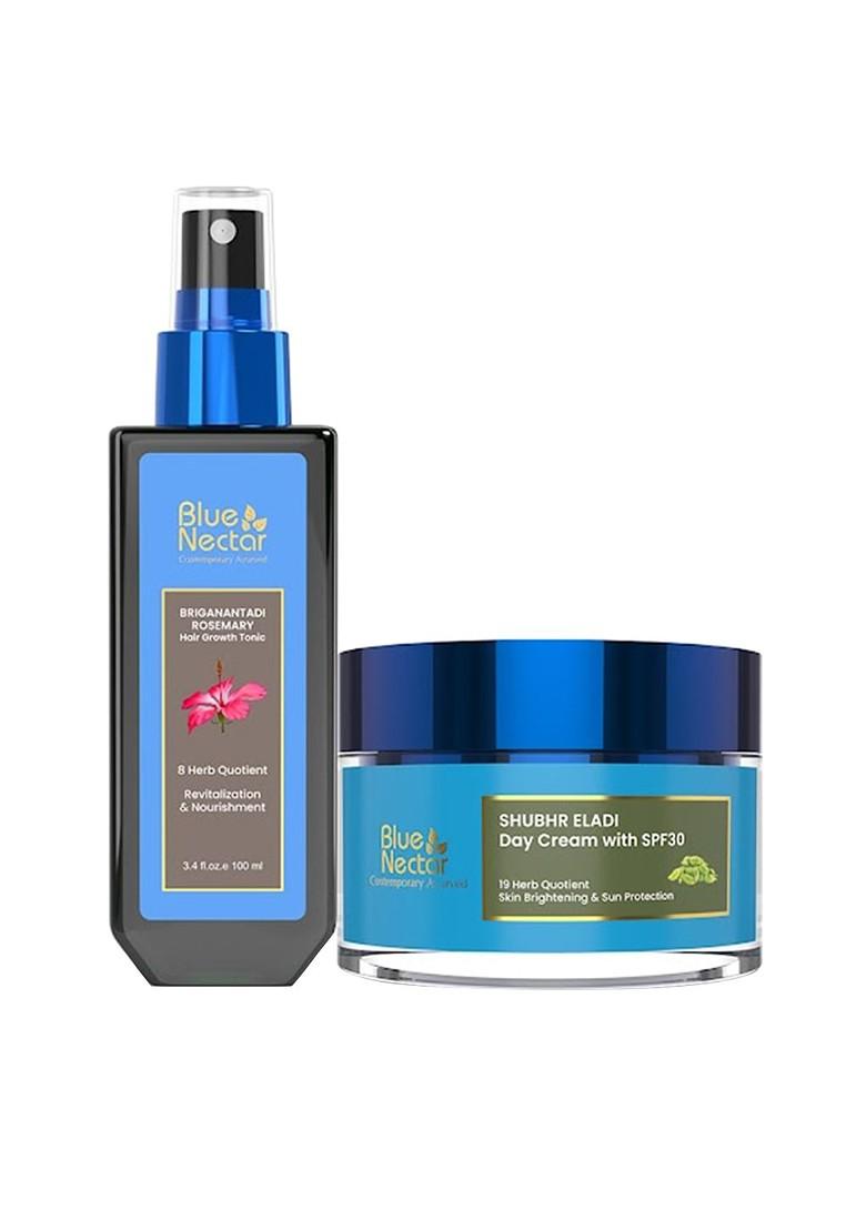 Blue Nectar Ayurvedic Hair Growth Serum With Rosemary Oil Eladi Brightening Cream