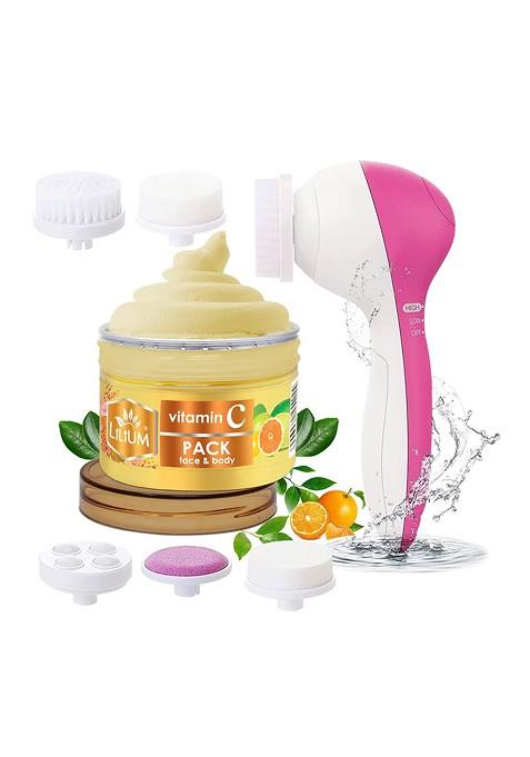 Lilium Set Of Vitamin C Face Body Pack Multifunction 5 In 1 Massager