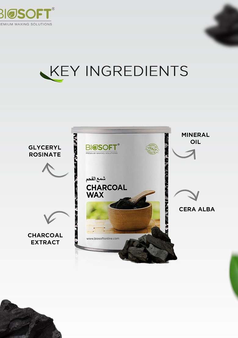 Biosoft Liposoluble Charcoal Cream Wax 800 Ml - Indya