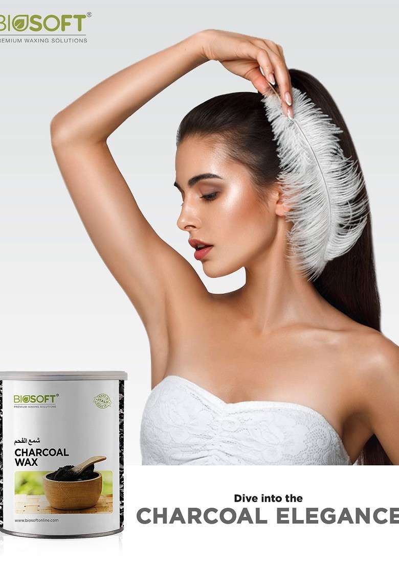 Biosoft Liposoluble Charcoal Cream Wax 800 Ml - Indya