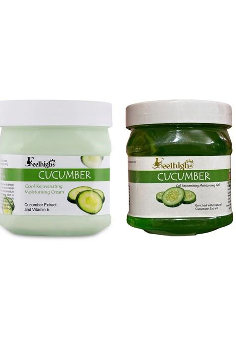 Feelhigh Set Of 2 Cucumber Moisturizing Cream Gel 500 Ml Each