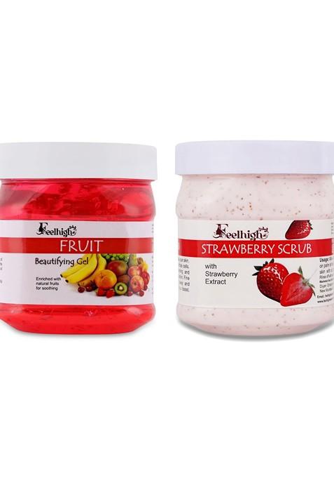 Feelhigh Set Of 2 Fruit Gel And Strawberry Scrub 500G Each