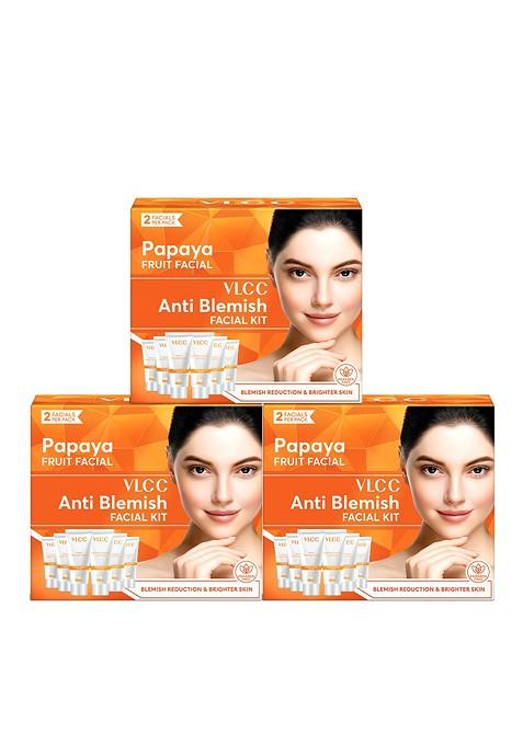 Vlcc Set Of 3 Papaya Fruit Single Facial Kit 60G Each