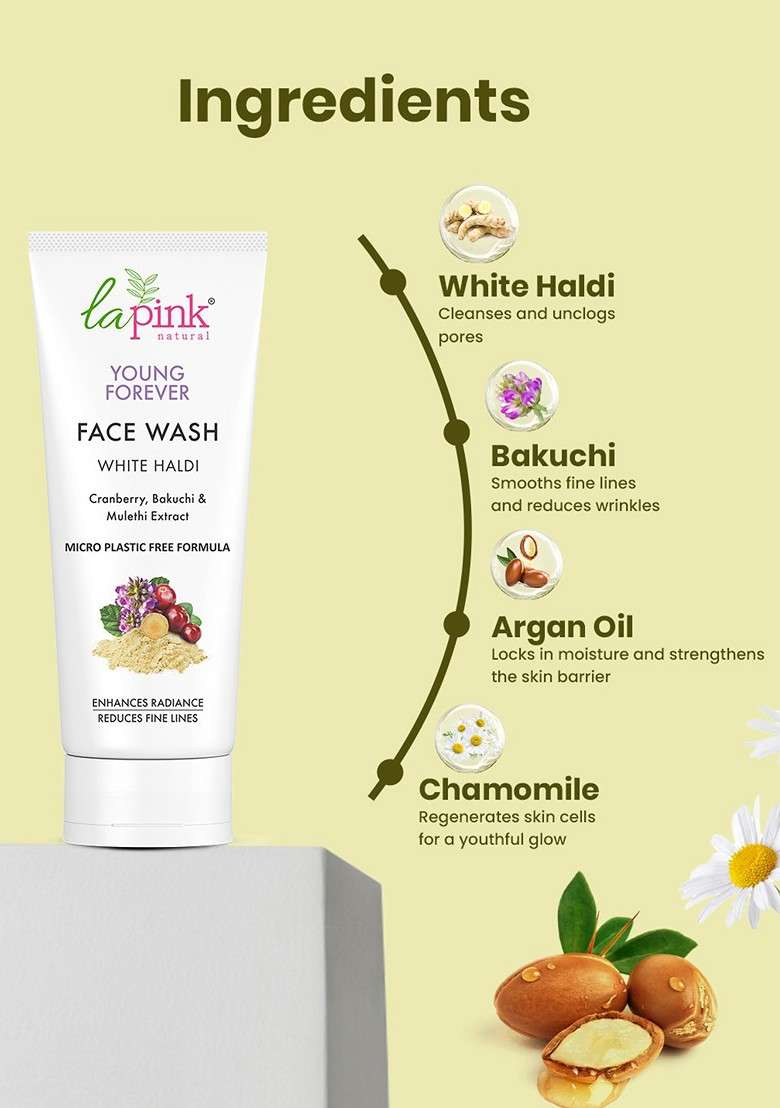 La Pink Young Forever 100 Soap Free Face Wash For Fine Lines Pigmentation 100Ml - Indya