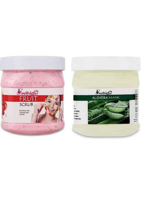 Feelhigh Face Body Fruit Scrub Aloe Vera Mask Combo