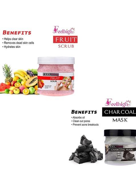 Feelhigh Feel High Face Body Fruit Scrub Charcoal Mask