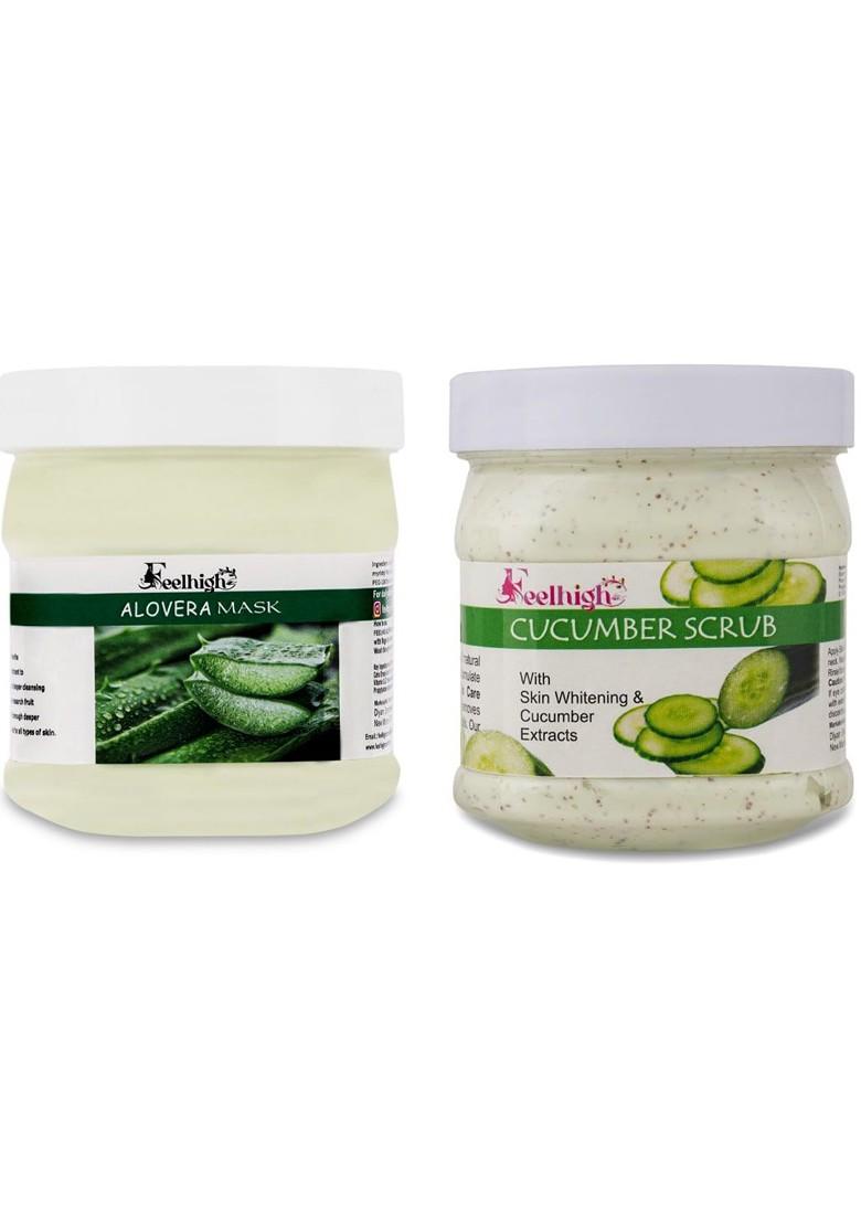 Feelhigh Face Body Aloe Vera Mask Cucumber Scrub 1000Ml