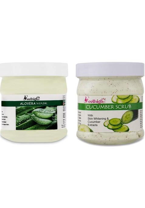Feelhigh Face Body Aloe Vera Mask Cucumber Scrub 1000Ml