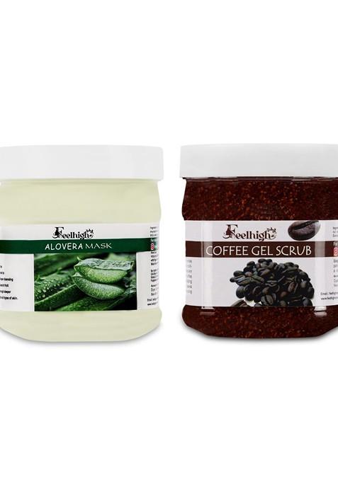 Feelhigh Face Body Aloe Vera Mask 500Ml Coffee Gel Scrub500Ml