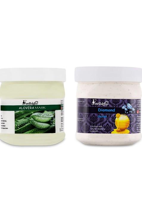 Feelhigh Face Body Aloe Vera Mask Diamond Scrub 1000Ml