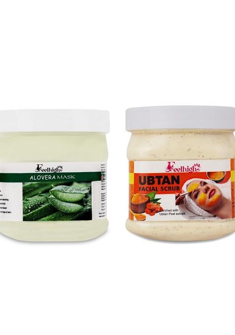Feelhigh Face Body Aloe Vera Mask 500Ml Ubtan Scrub