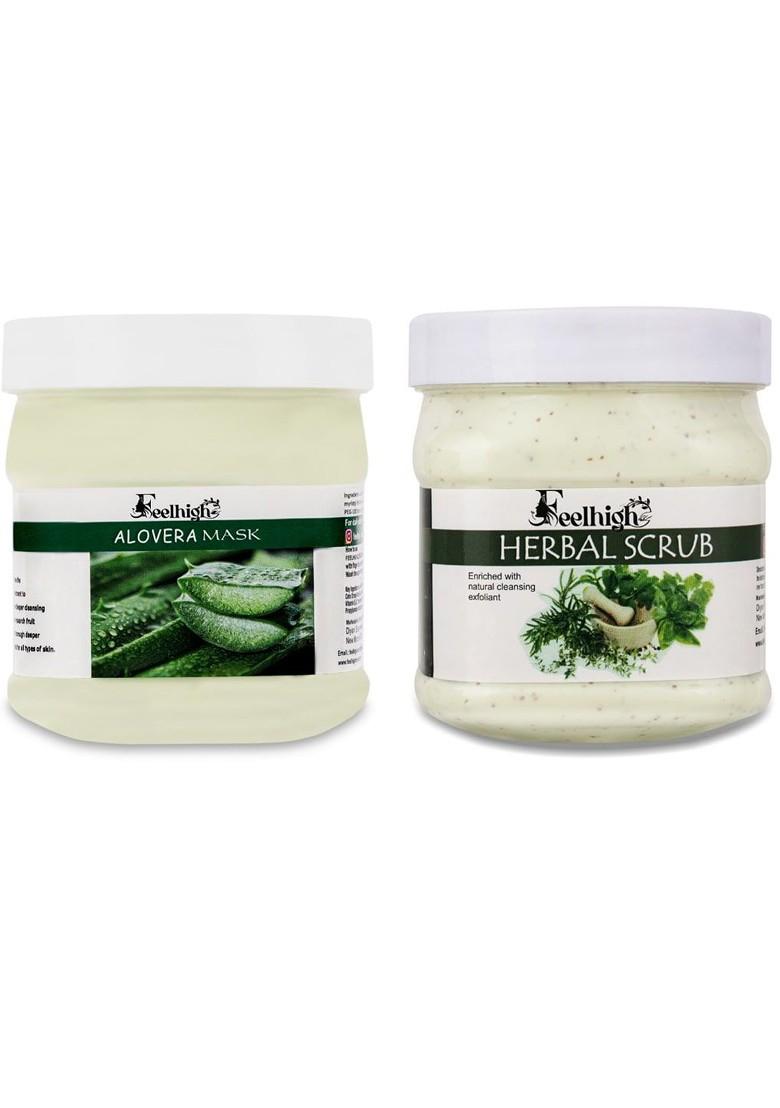 Feelhigh Face Body Aloe Vera Mask 500Ml Herbal Scrub