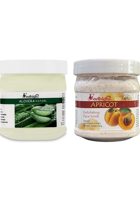 Feelhigh Face Body Aloe Vera Mask Apricoat Scrub 1000Ml