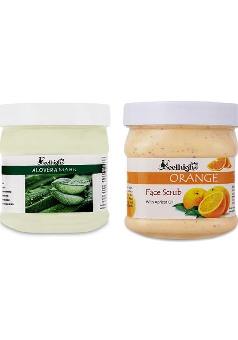 Feelhigh Face Body Aloe Vera Mask 500Ml Orange Scrub