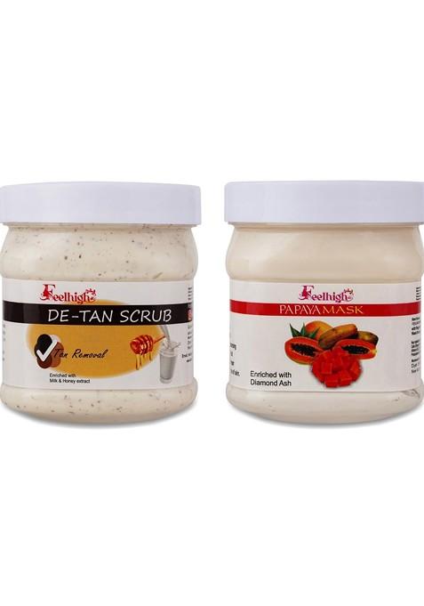 Feelhigh Face Body De Tan Scrub Papaya Mask 1000Ml