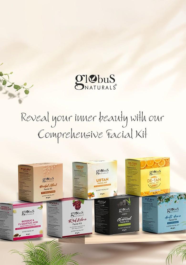 Globus Naturals Set Of 2 Bridal Glow 6 Step Skin Lightening Facial Kits 40G Each
