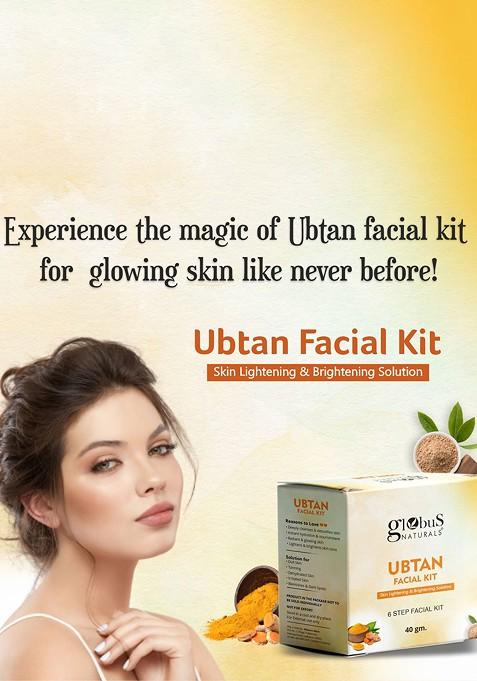 Globus Naturals Set Of 2 Ubtan 6 Step Skin Lightening Brightening Facial Kits 40G Each