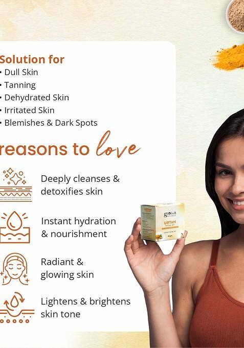 Globus Naturals Set Of 2 Ubtan 6 Step Skin Lightening Brightening Facial Kits 40G Each