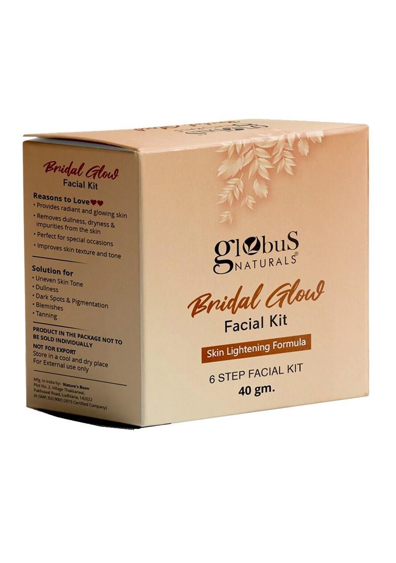 Globus Naturals Bridal Glow 6 Steps Facial Kit With Skin Lightening Formula 40 G