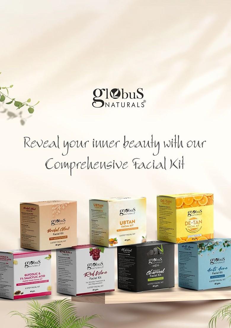 Globus Naturals Bridal Glow 6 Steps Facial Kit With Skin Lightening Formula 40 G