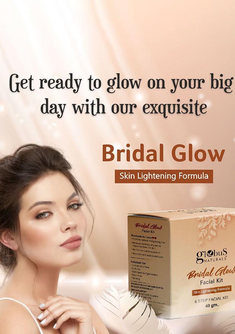 Globus Naturals Bridal Glow 6 Steps Facial Kit With Skin Lightening Formula 40 G