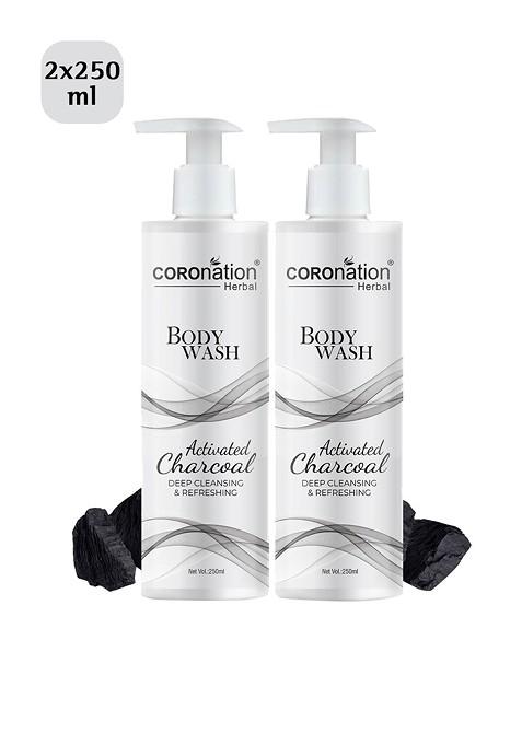 Coronation Herbal Set Of 2 Activated Charcoal Body Wash 250Ml Each