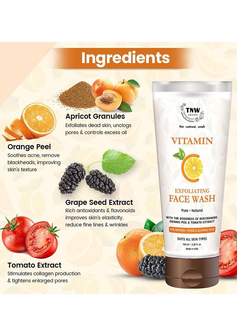 Tnw The Natural Wash Set Of 2 Vitamin C Exfoliating Face Washes 100Ml Each