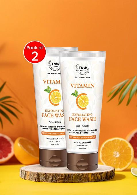 Tnw The Natural Wash Set Of 2 Vitamin C Exfoliating Face Washes 100Ml Each