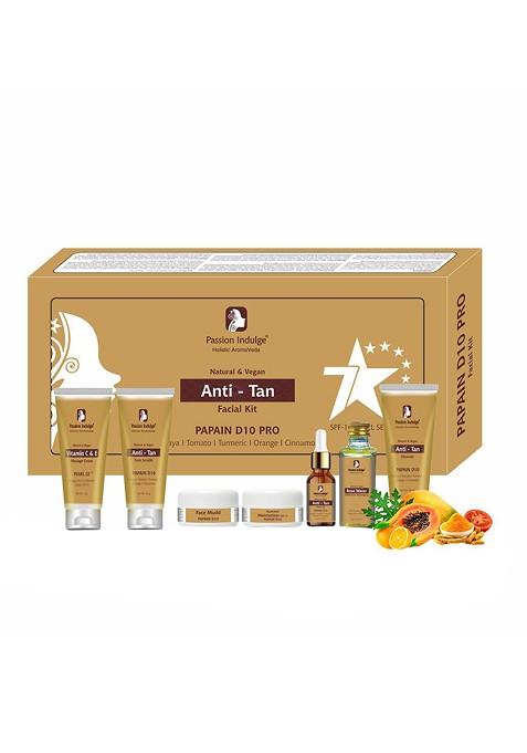 Passion Indulge Papain D10 7 Star Professional Facial Kit For Anti Tan Glowing Skin
