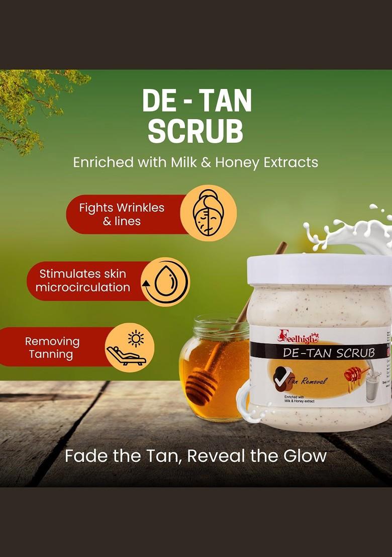 Feelhigh De Tan Set Of 4 Scrub Cream Mask Gel Facial Kit 500Ml Each