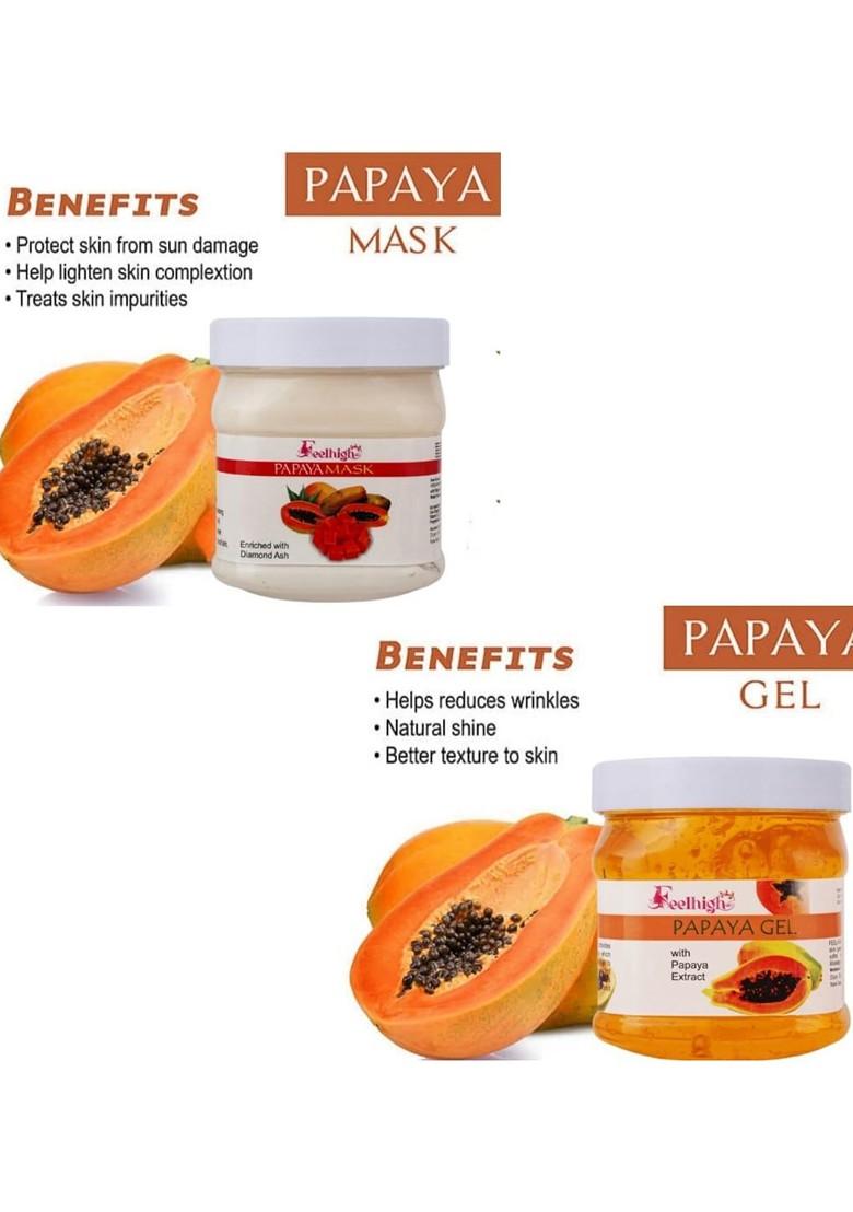 Feelhigh Set Of 2 Papaya Mask Gel Facial Kit 500Ml Each