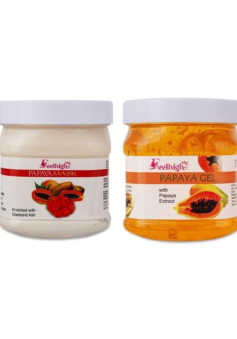 Feelhigh Set Of 2 Papaya Mask Gel Facial Kit 500Ml Each