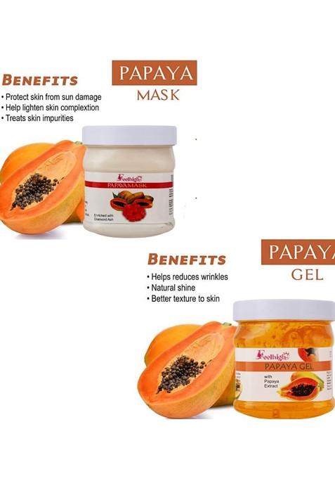Feelhigh Set Of 2 Papaya Mask Gel Facial Kit 500Ml Each