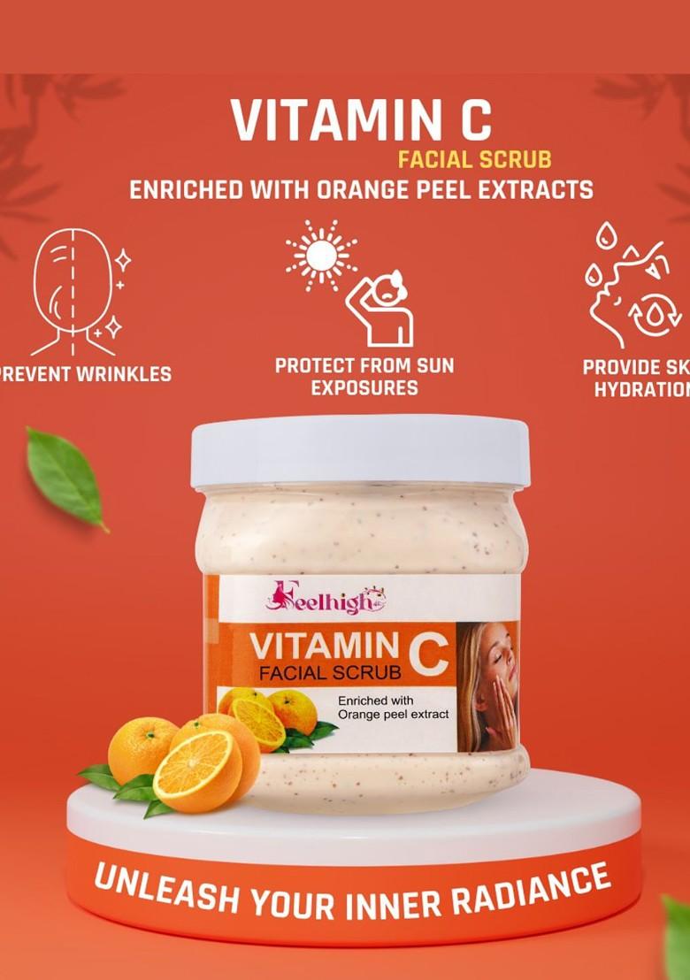 Feelhigh Set Of 4 Vitamin C Scrub Cream Mask Gel Facial Kit 500Ml Each