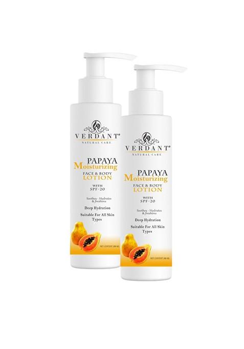 Verdant Natural Care Set Of 2 Papaya Body Lotion With Spf 20 200Ml Each
