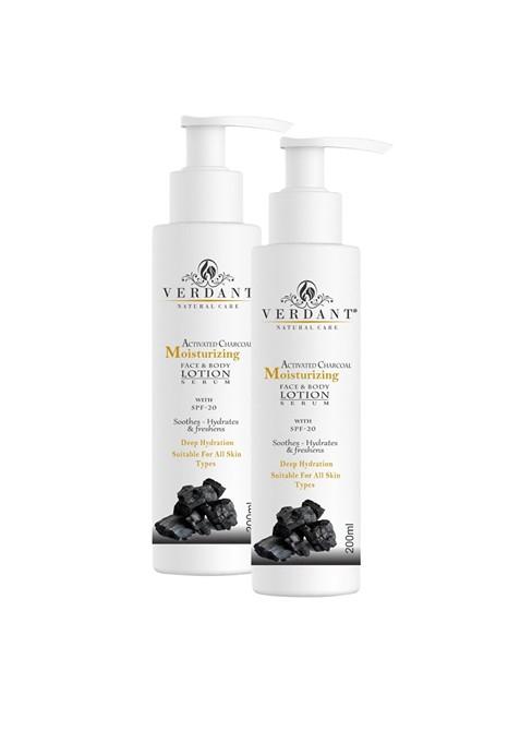 Verdant Natural Care Set Of 2 Activated Charcoal Body Lotion With Spf 20 200Ml Each